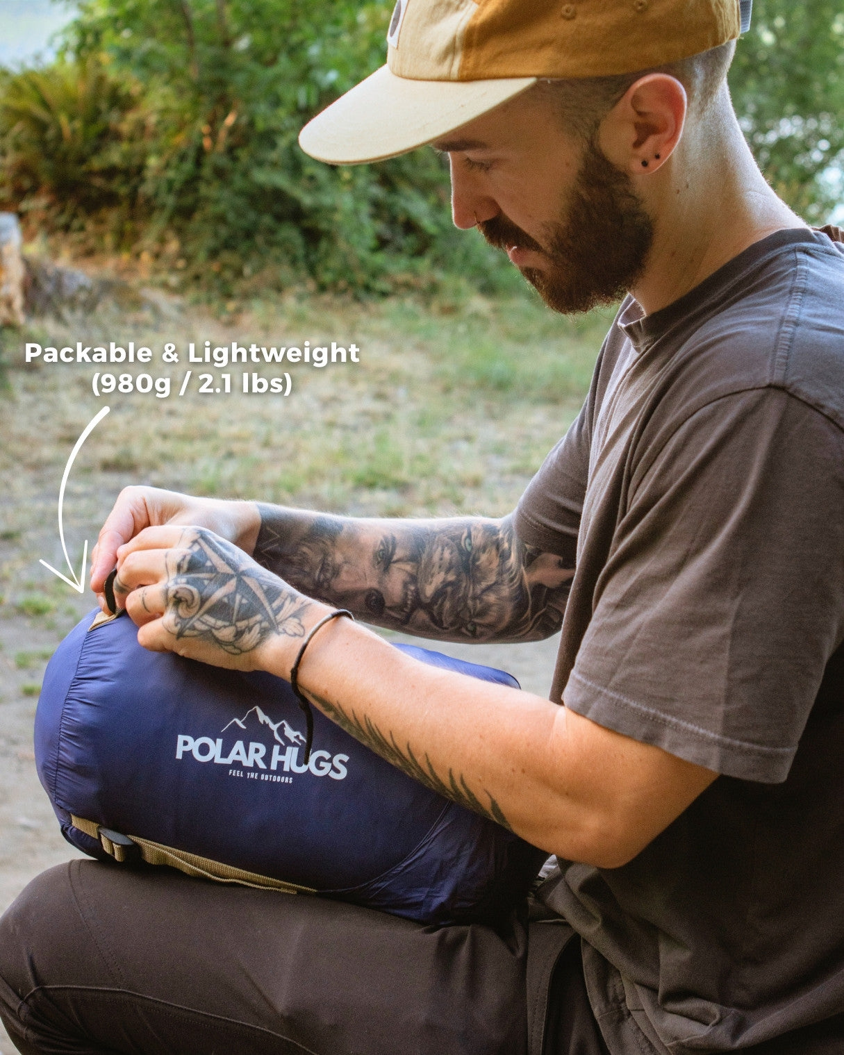 PolarHug™ | 3-i-1 ultimat utendørsponcho / sovepose / teppe